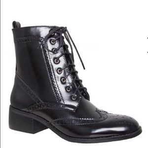 Black Lace Up Ankle Boots